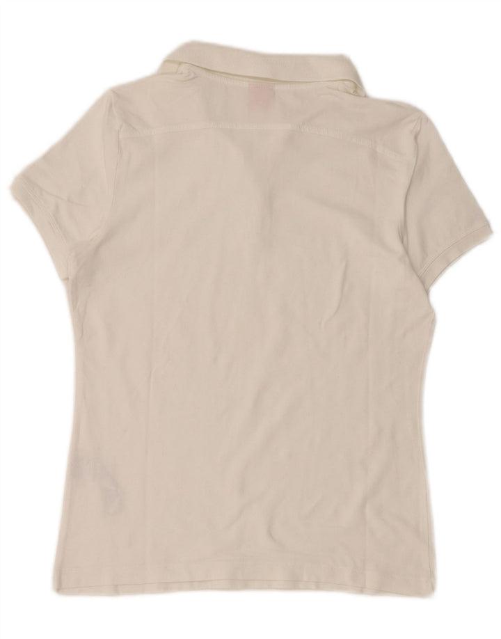 Tricou polo Puma pentru femei UK 12, bumbac alb mediu
