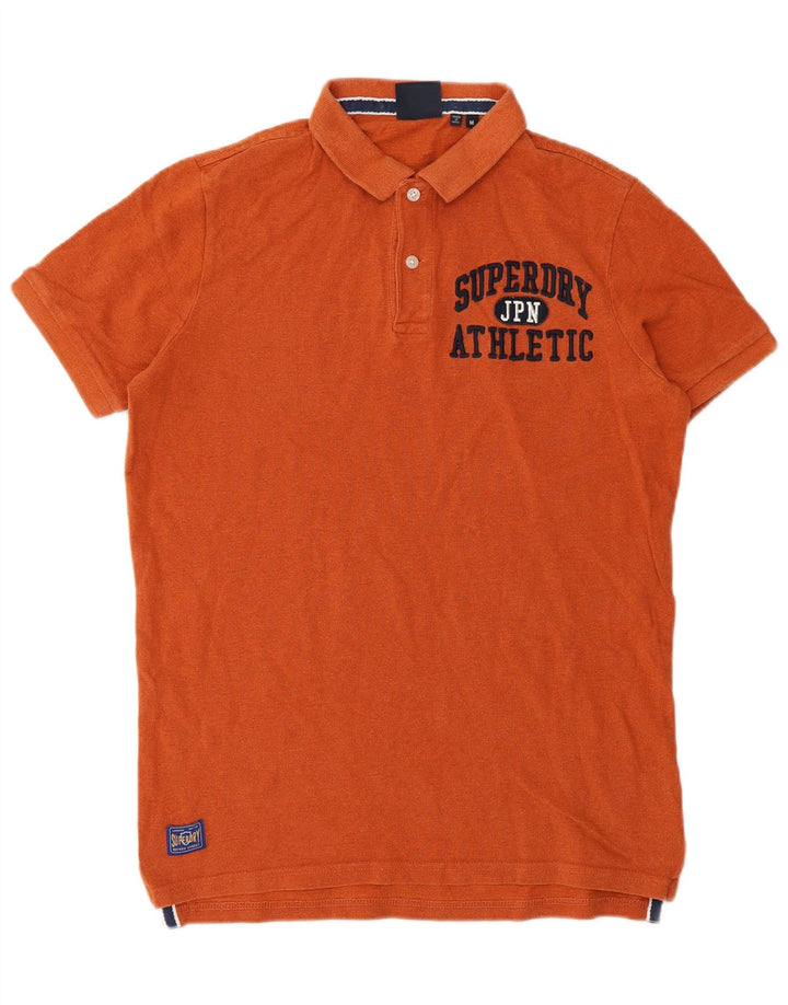Tricou polo grafic pentru bărbați Superdry, bumbac portocaliu mediu
