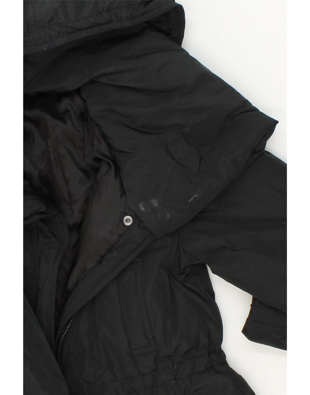 DKNY Womens Hooded Padded Jacket UK 6 XS Black Polyester Vintage Dkny and Second-Hand Dkny from Messina Hembry 
