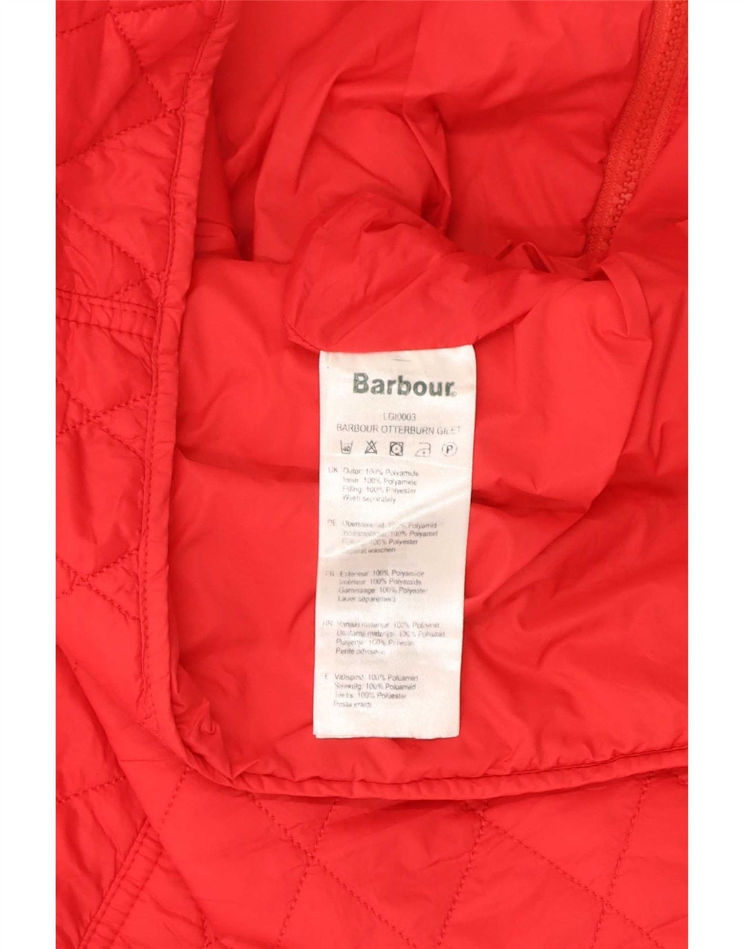 Gilet matlasat Barbour pentru femei UK 14, mare, roșu, poliamidă