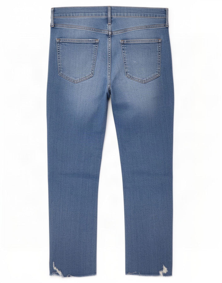 Blugi subțiri Gap pentru damă, cu crop de țigară, distressed W32 L26, albaștri