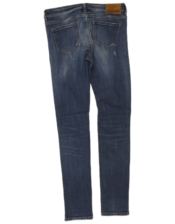 Blugi skinny cu talie mijlocie pentru femei Zara EU 38 Mici L30 L29 Albastru