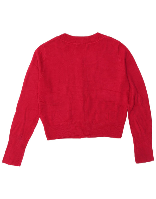 MARKS & SPENCER Pulover cardigan crop pentru femei UK 10 mic roz acrilic