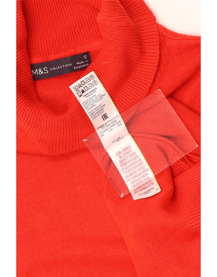 Pulover pentru femei Marks & Spencer cu gât rulat, roșu mediu acrilic UK 12