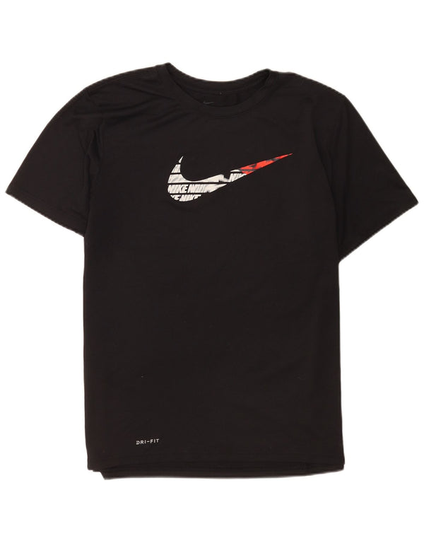Tricou grafic Nike Dri Fit Regular pentru femei Top UK 16 Poliester negru mare