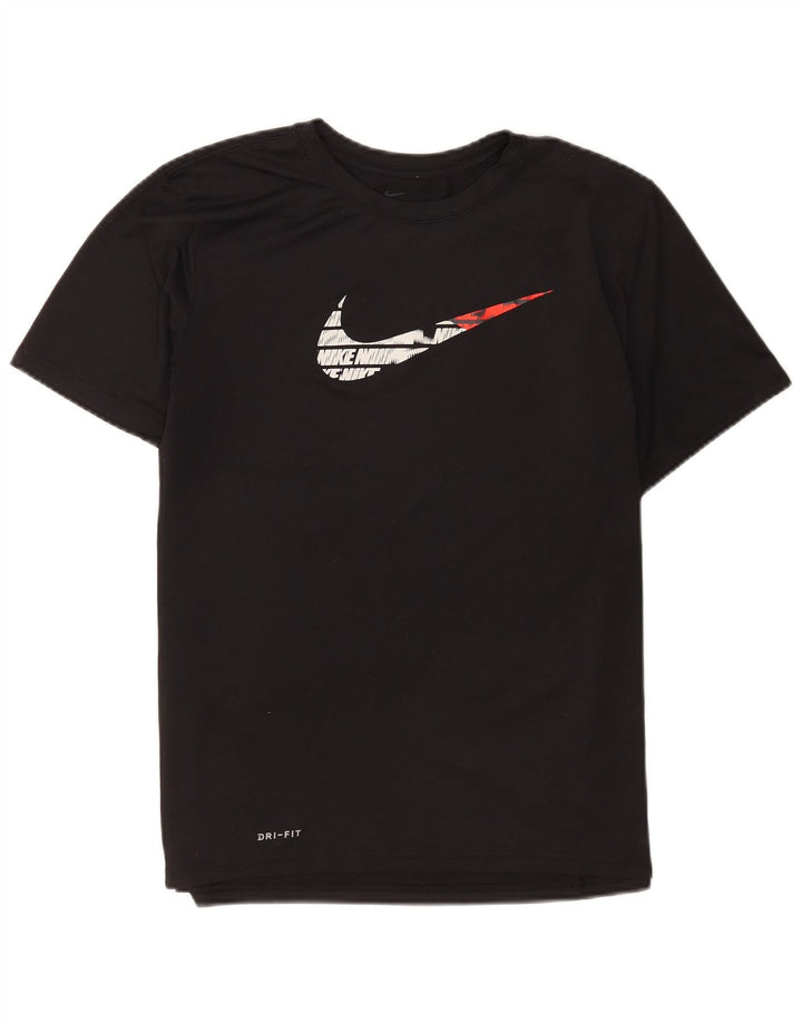 Tricou grafic Nike Dri Fit Regular pentru femei Top UK 16 Poliester negru mare