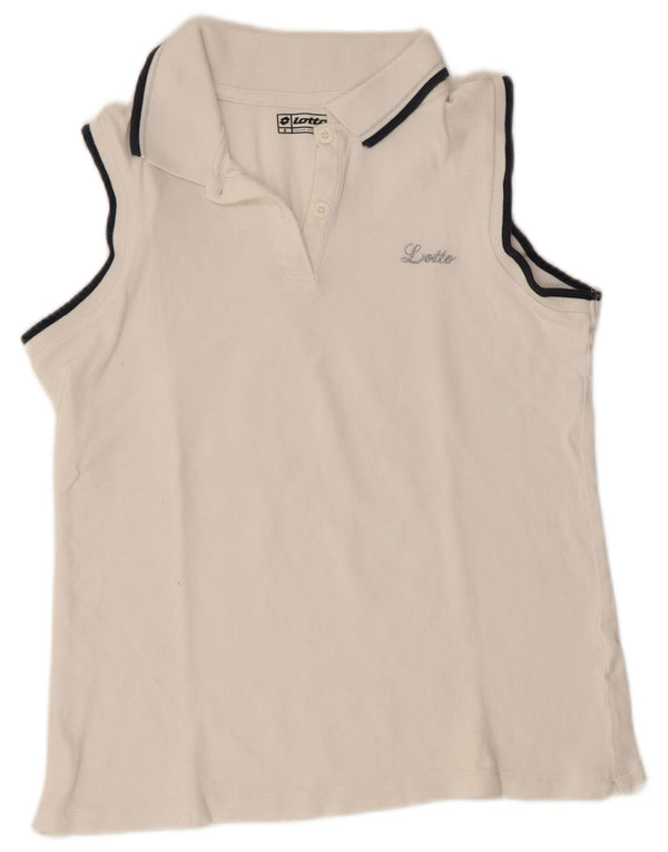 Lotto Tricou polo fără mâneci pentru femei UK 8 Small White Sports