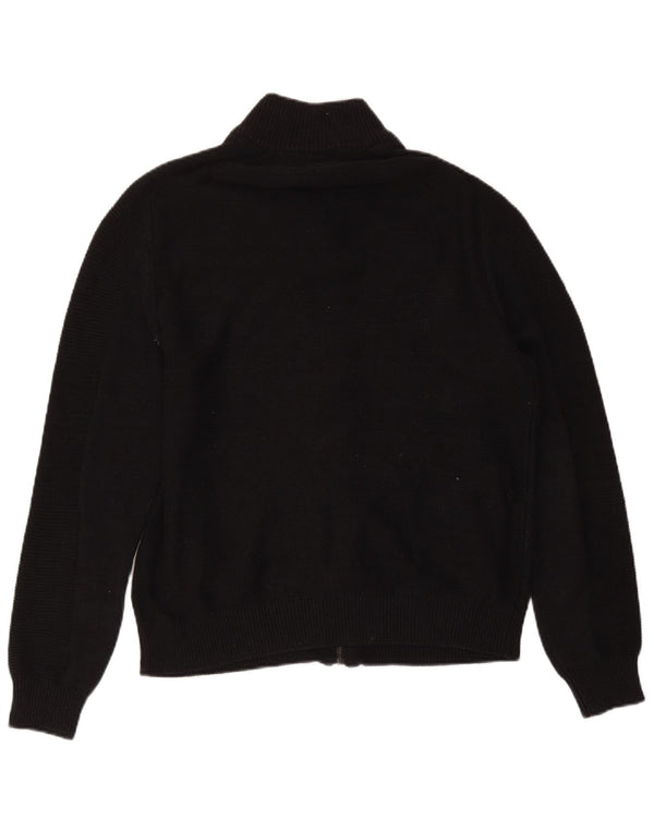 Pulover cardigan cu fermoar complet Guess pentru bărbați UK 40, bumbac mediu negru
