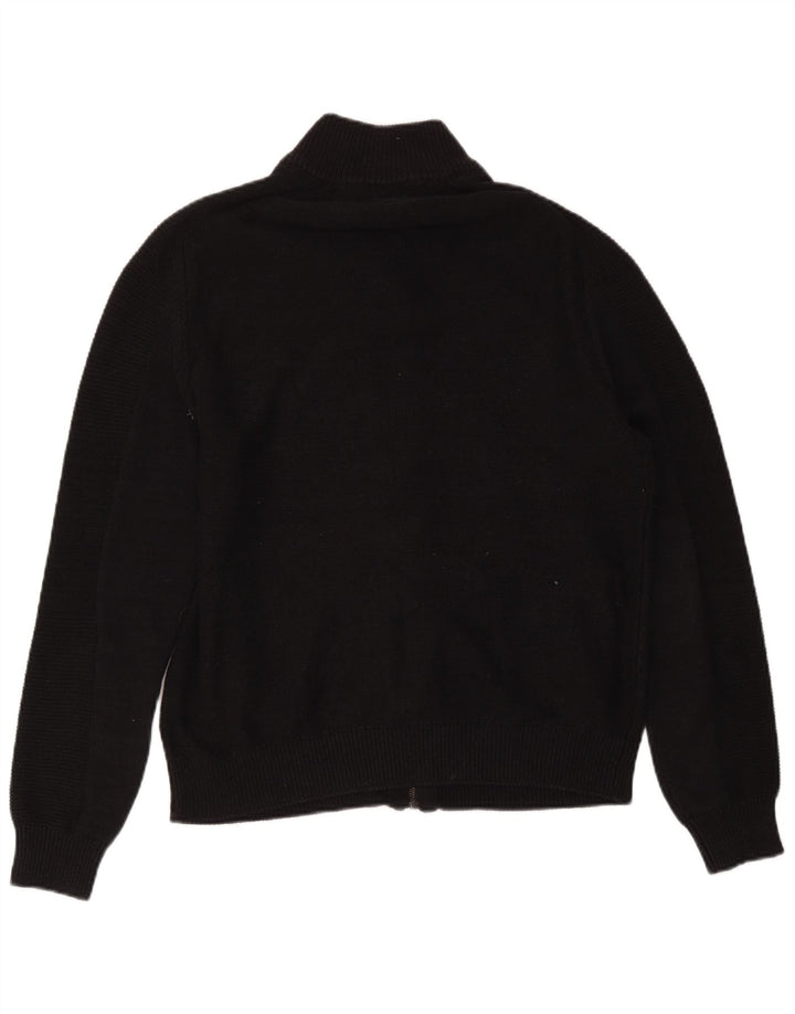 Pulover cardigan cu fermoar complet Guess pentru bărbați UK 40, bumbac mediu negru