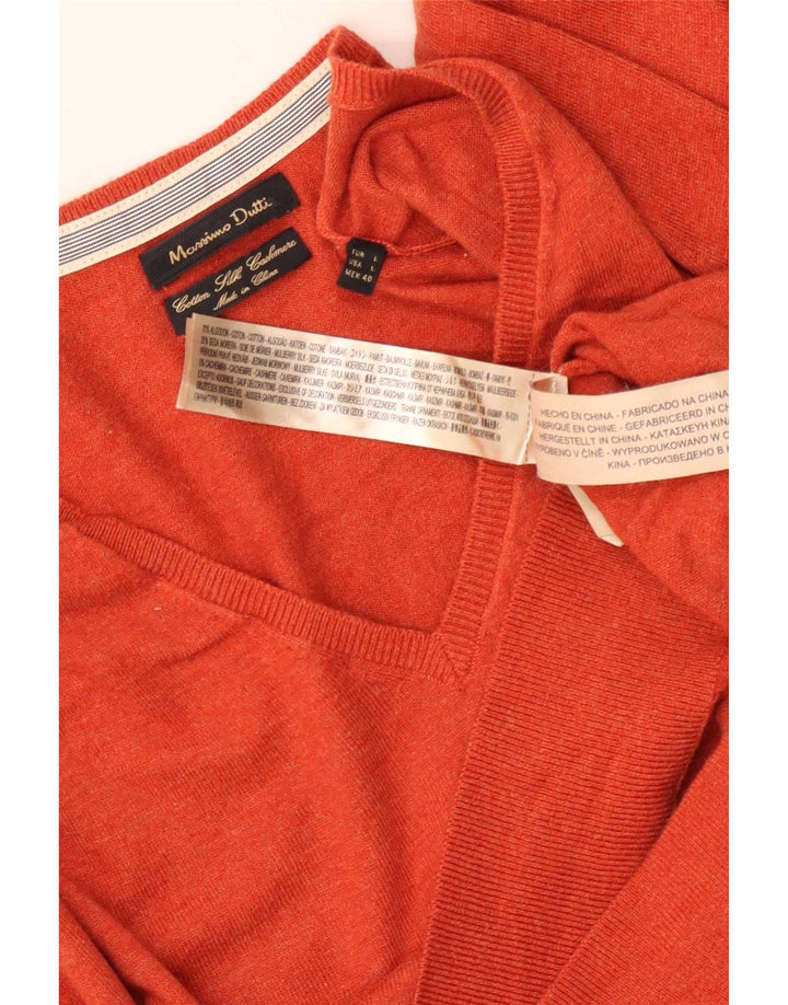 Massimo Dutti Pulover cu decolteu în V pentru bărbați, bumbac roșu mare