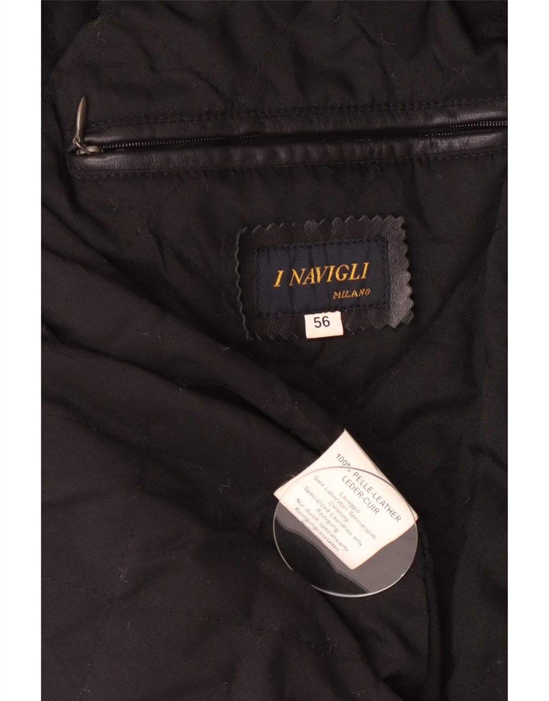 Geacă de piele pentru bărbați I NAVIGLI IT 56 3XL Negru