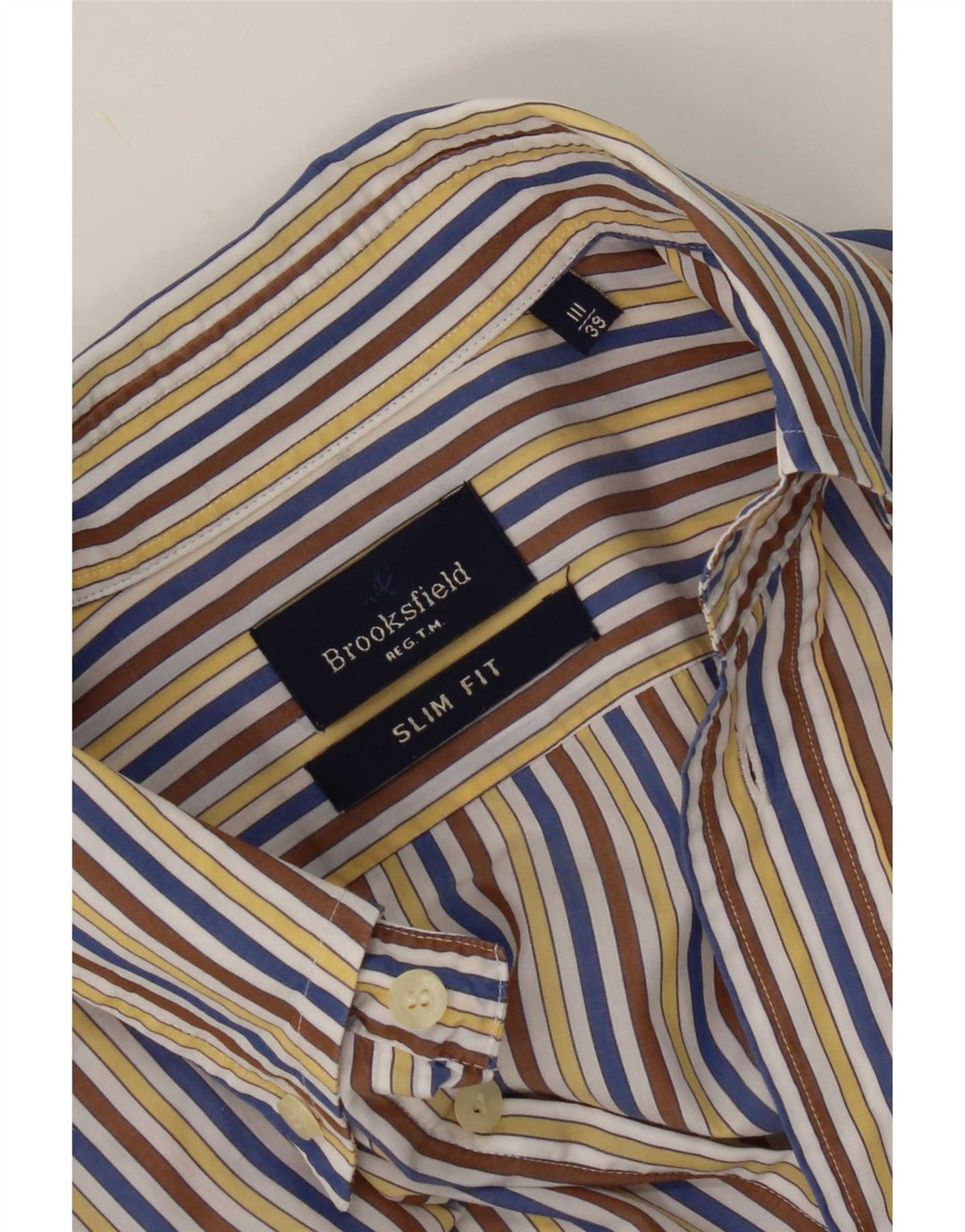 Cămașă pentru bărbați Brooksfield Slim Fit Mărimea 39 Medium, multicoloră, cu dungi