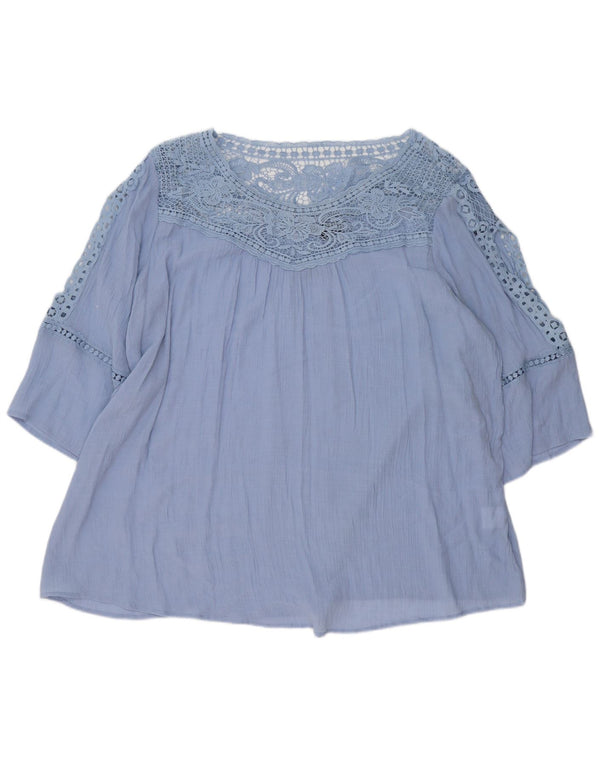 Bluză pentru femei Marks & Spencer Autograph cu mâneci 3/4, UK 26 5XL Albastru