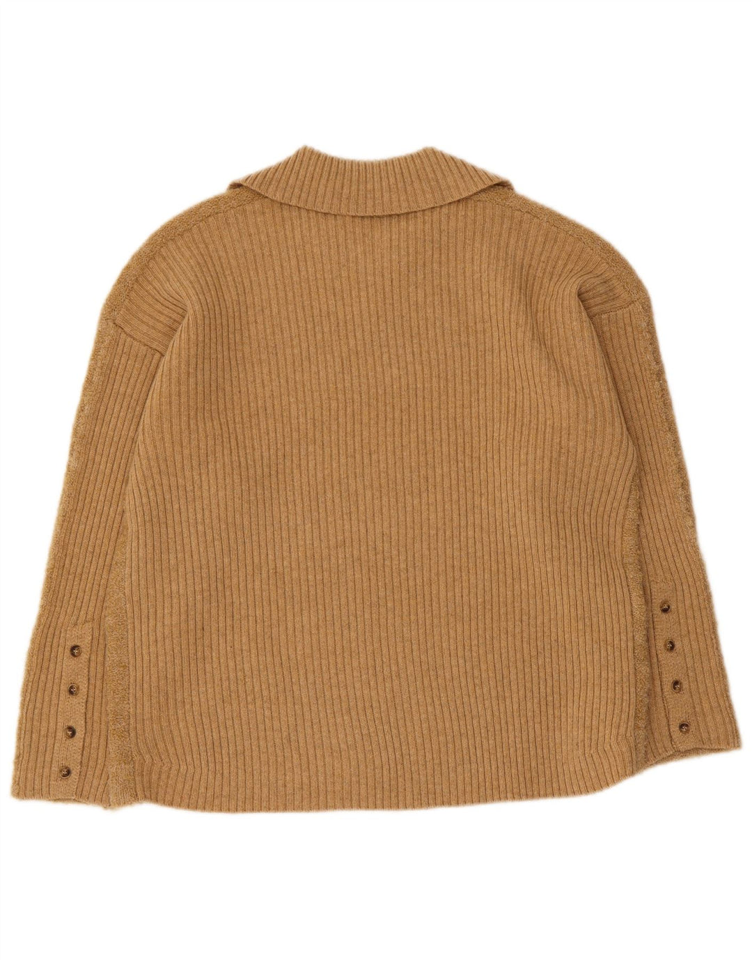 Indi & Cold Pulover cu gât polo pentru femei UK 14 Medium Beige Lână
