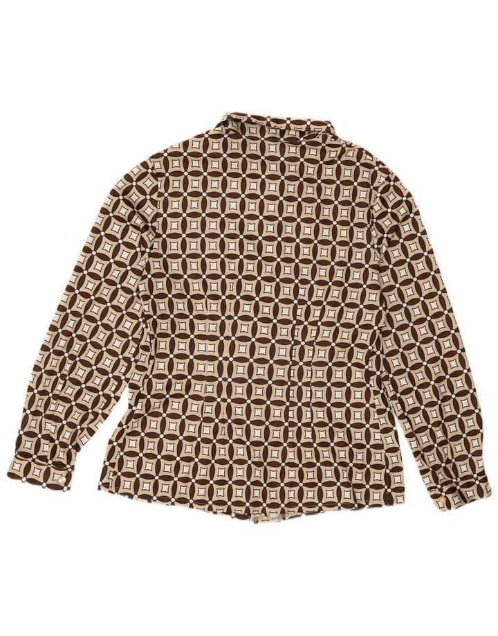 Cămașă pentru femei VINTAGE UK 16 Lână geometrică mare, bej