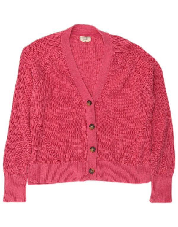 FAT FACE Pulover cardigan supradimensionat pentru femei UK 10 Bumbac roz mic