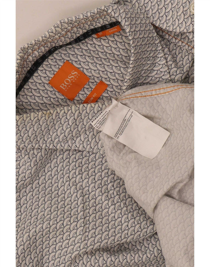 Cămașă Slim Fit Hugo Boss pentru bărbați, bumbac alb mediu