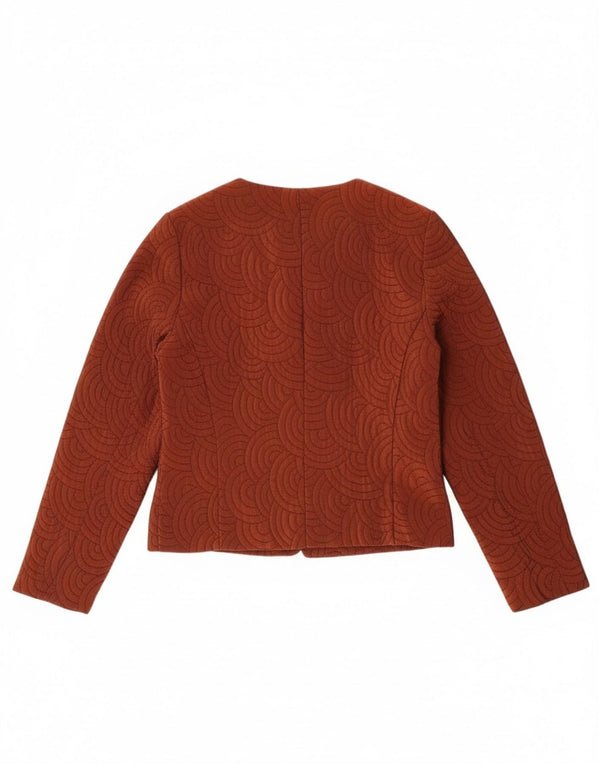 Jachetă vintage pentru femei cu 3 nasturi din acetat geometric maro mediu UK 14