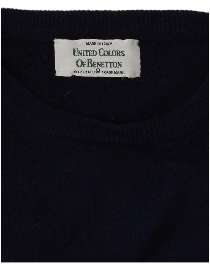 Pulover Benetton pentru femei cu gâtul cu barca UK 12 Medium Bleumarin