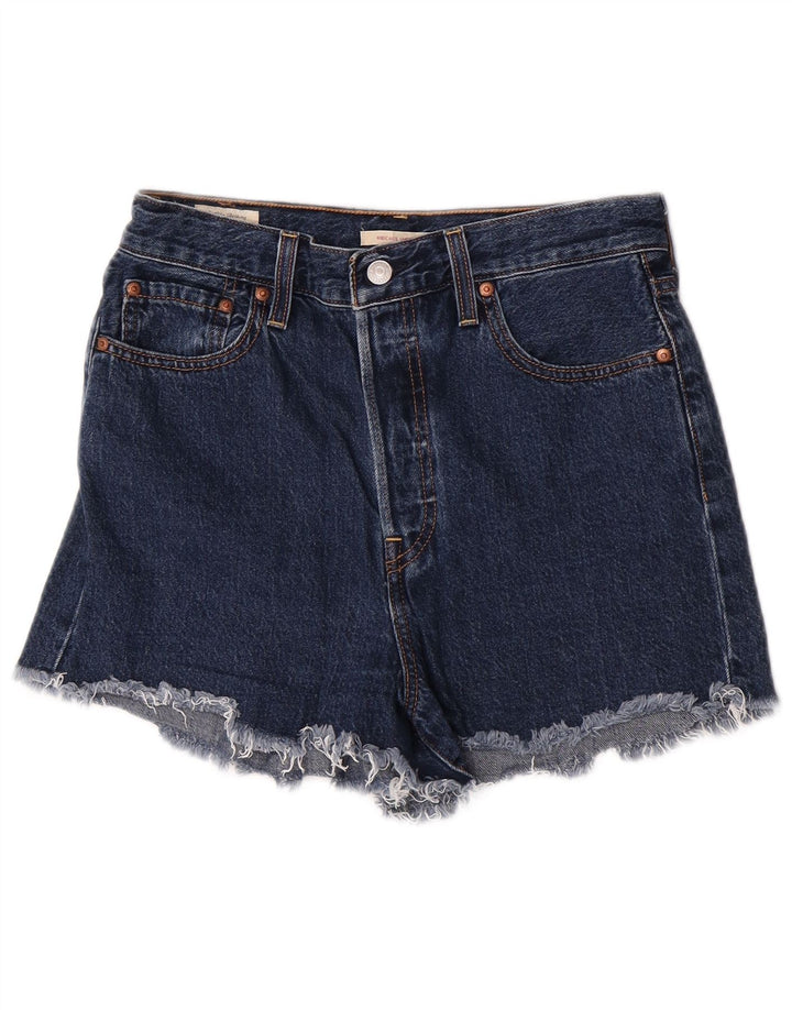 Pantaloni scurți Levi's Ribcage Denim W29 Medium Bluemarin Bumbac