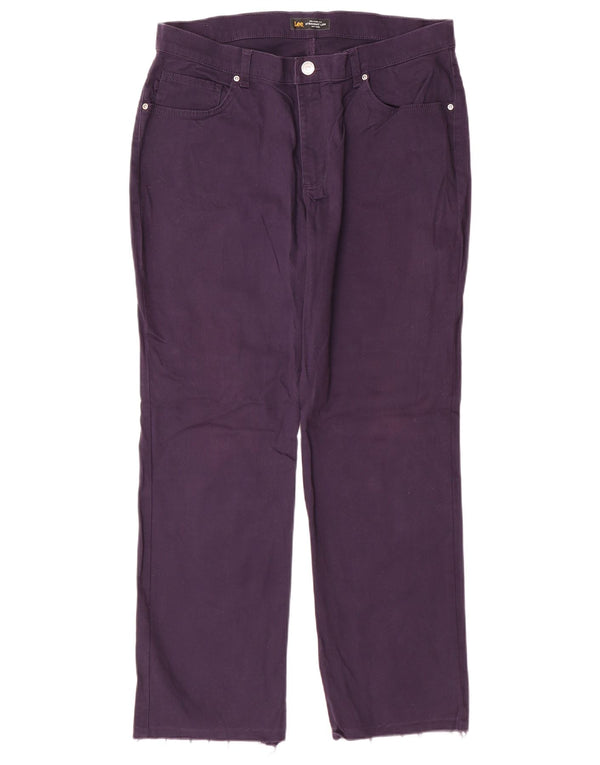 Pantaloni casual drepti pentru femei Lee US 14 XL W36 L 29 Violet Bumbac