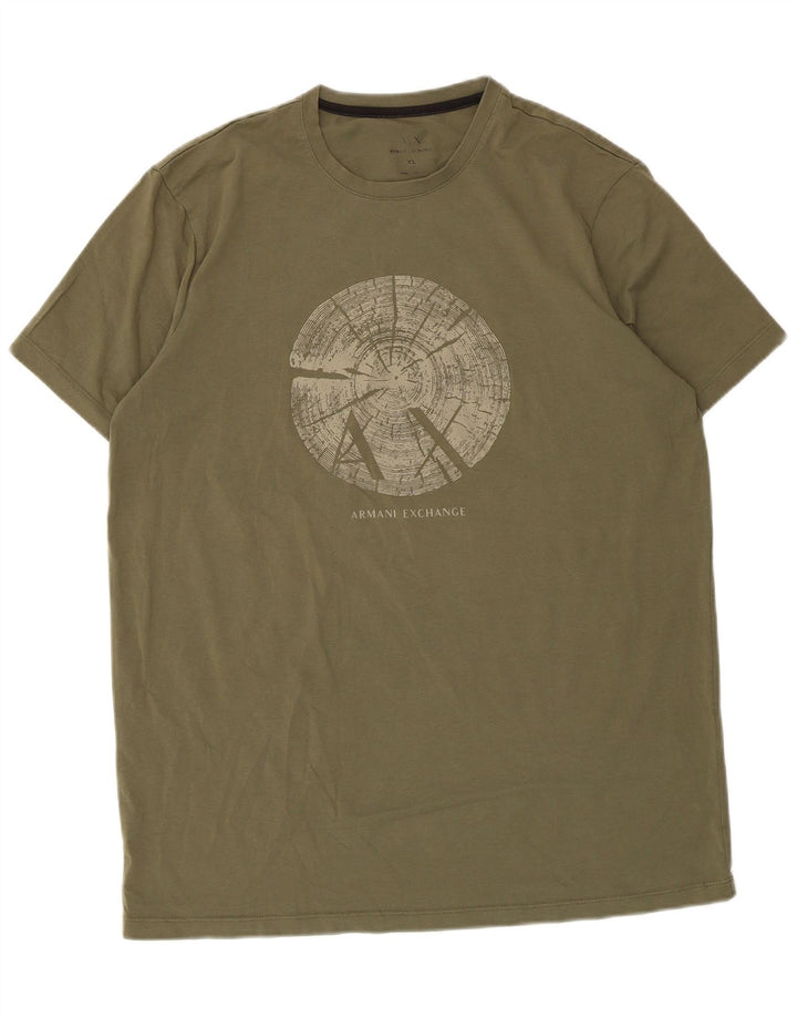 Tricou cu grafică pentru bărbați Armani Exchange Top XL Kaki