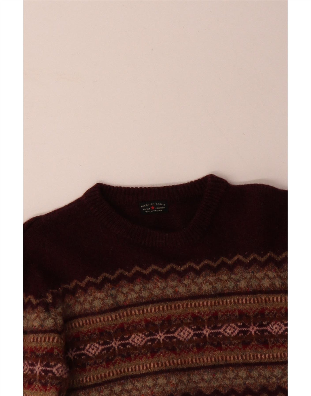 AMERICAN EAGLE Pulover pentru femei cu decolteu rotund UK 14 Maroon mediu