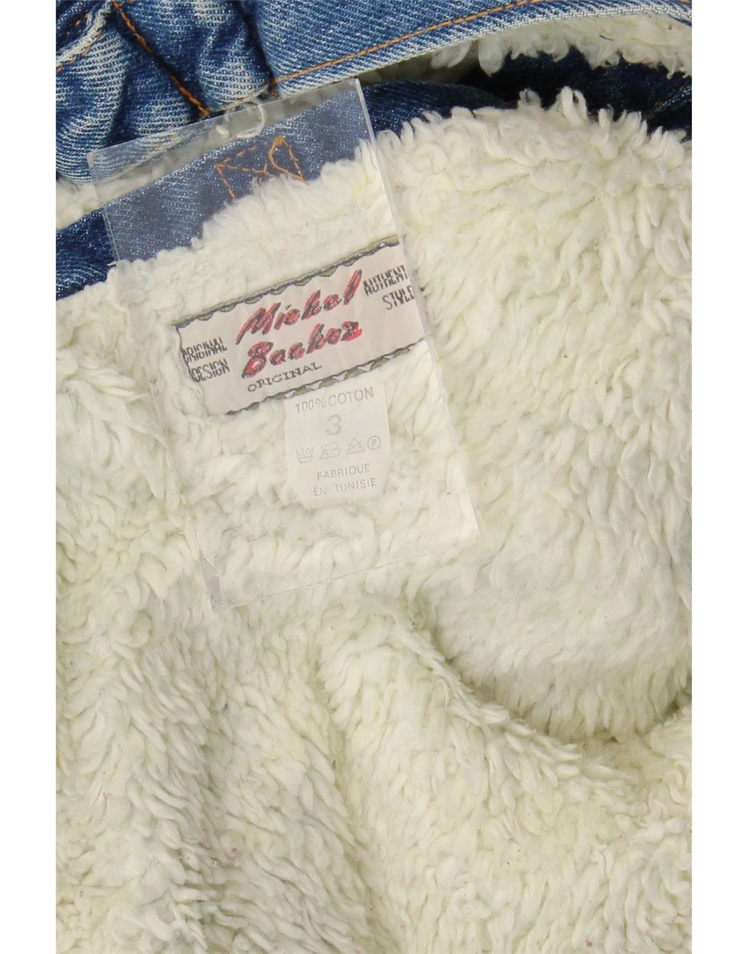 Jachetă de blugi Sherpa pentru bărbați Michel Bachoz UK 40, mare, albastru, bumbac