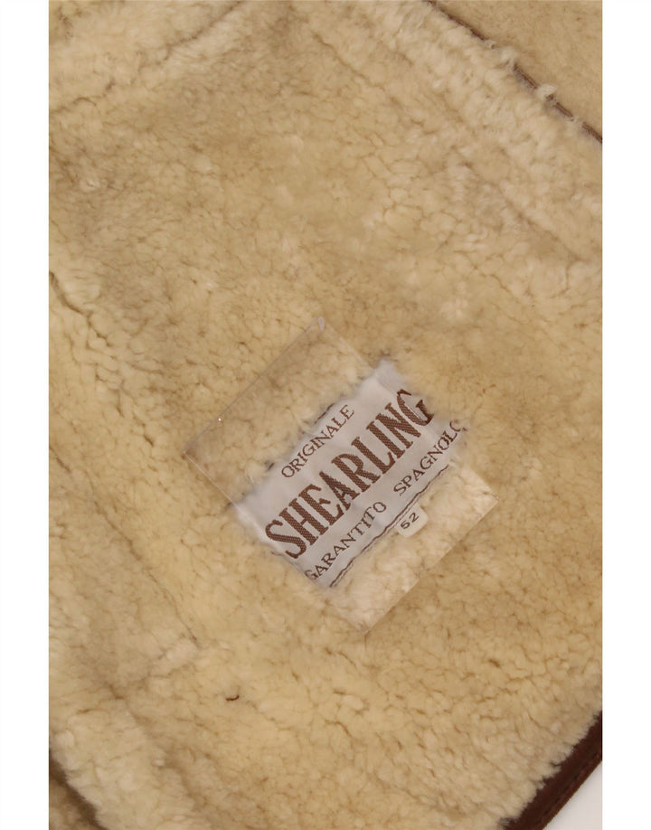 Jachetă din shearling pentru bărbați VINTAGE IT 52 XL maro din shearling
