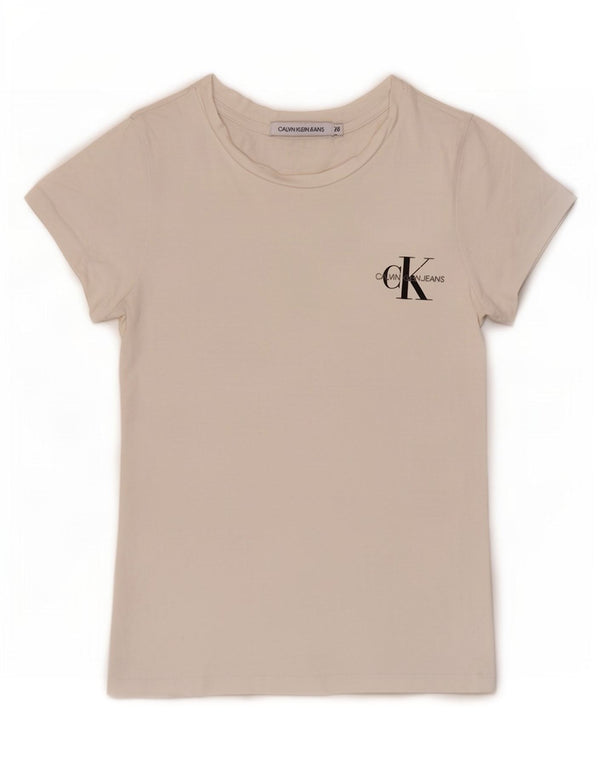 Tricou pentru femei Calvin Klein Jeans Top UK 6 XS Bumbac alb