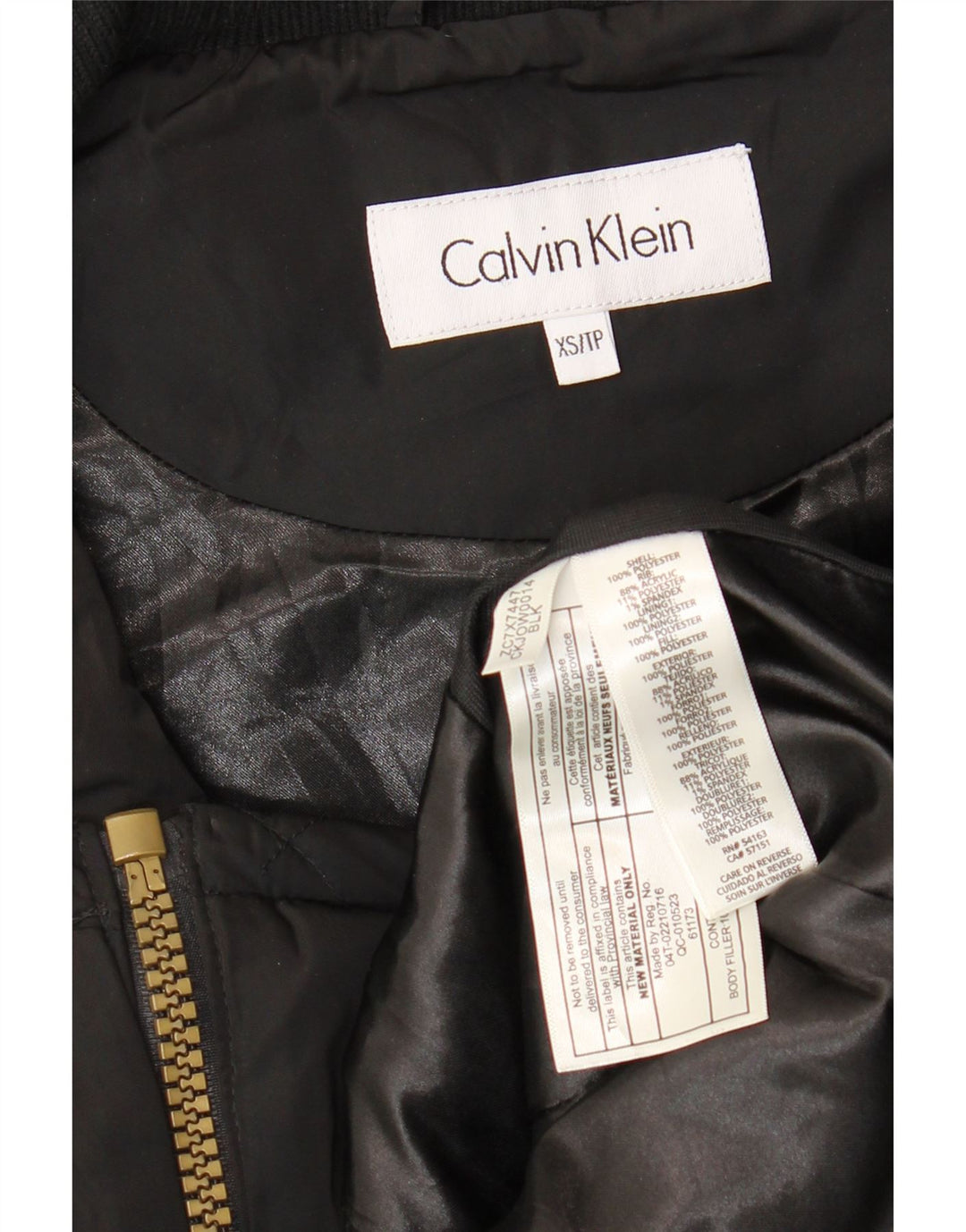 Gilet matlasat pentru femei CALVIN KLEIN UK 6 XS poliester negru