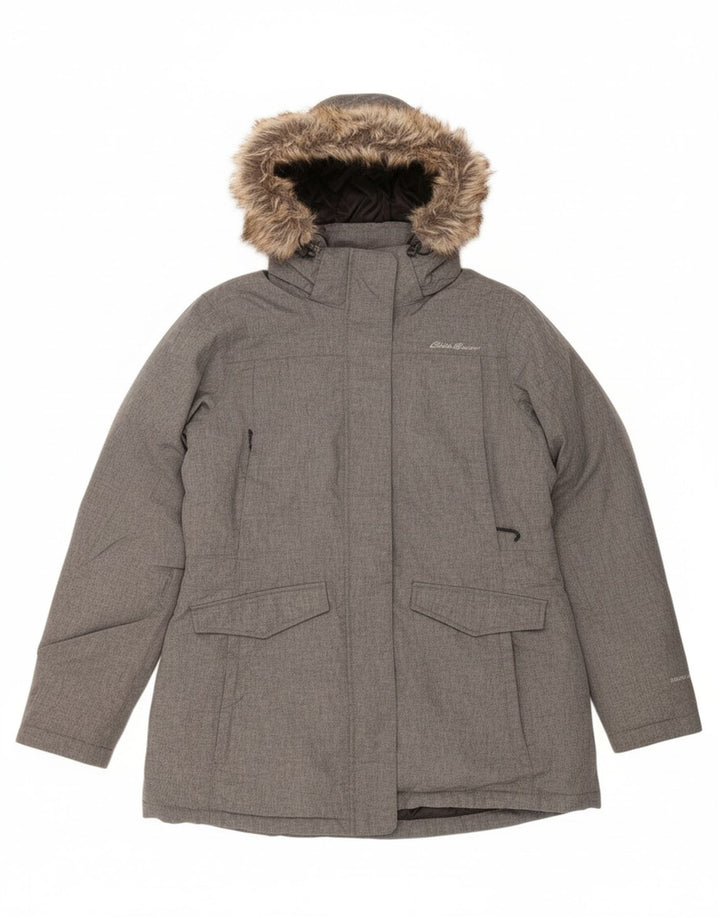 EDDIE BAUER Womens Hooded Windbreaker Jacket UK 16 Large Grey Polyester Vintage Eddie Bauer and Second-Hand Eddie Bauer from Messina Hembry 