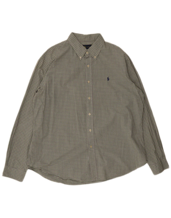 Cămașă personalizată pentru bărbați Ralph Lauren XL, bumbac carouri verde