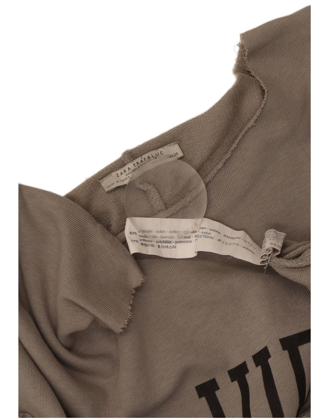 Rochie tricou supradimensionată pentru femei Zara UK 14 bumbac gri mediu