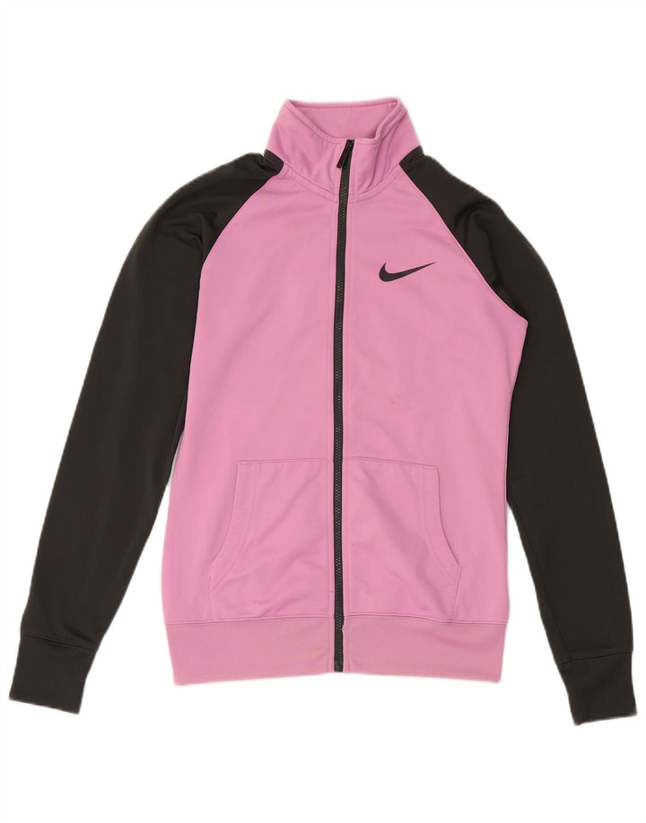 Jachetă de trening pentru femei NIKE UK 10 mic, roz, poliester color bloc