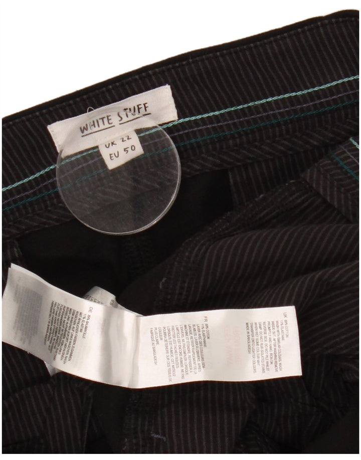 White Stuff Pantaloni Capri pentru femei UK 22 3XL L44 L24 Bumbac negru