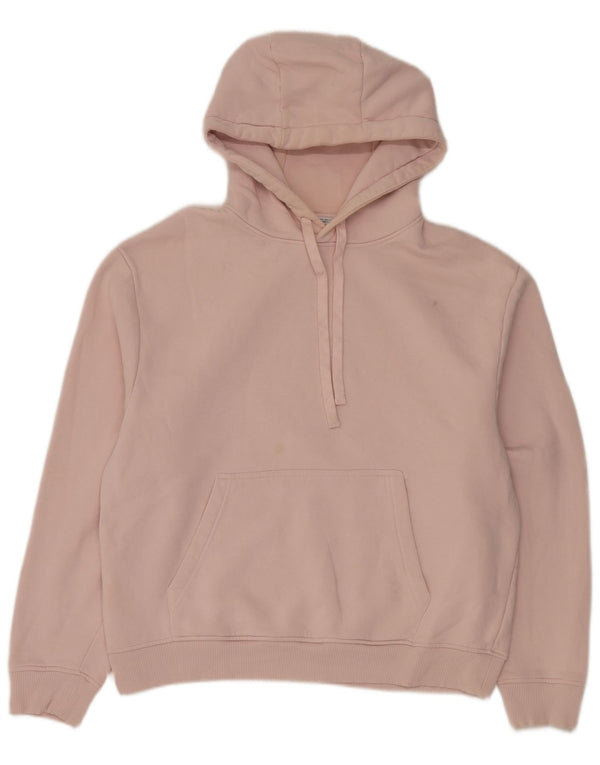 Zara Womens Oversized Hoodie Jumper UK 16 Large Pink Cotton