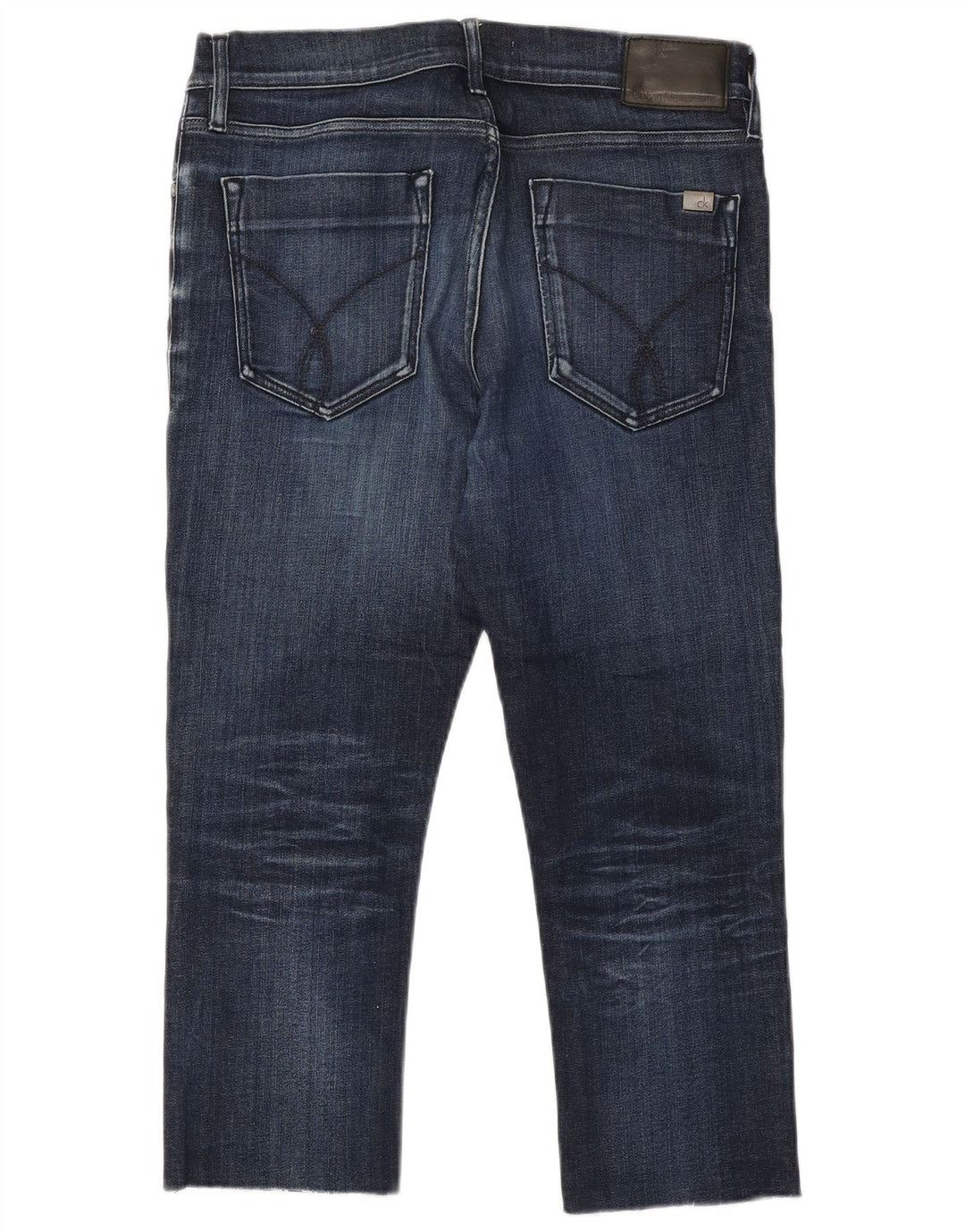 CALVIN KLEIN Mens Cropped Jeans W32 L23 Navy Blue Cotton