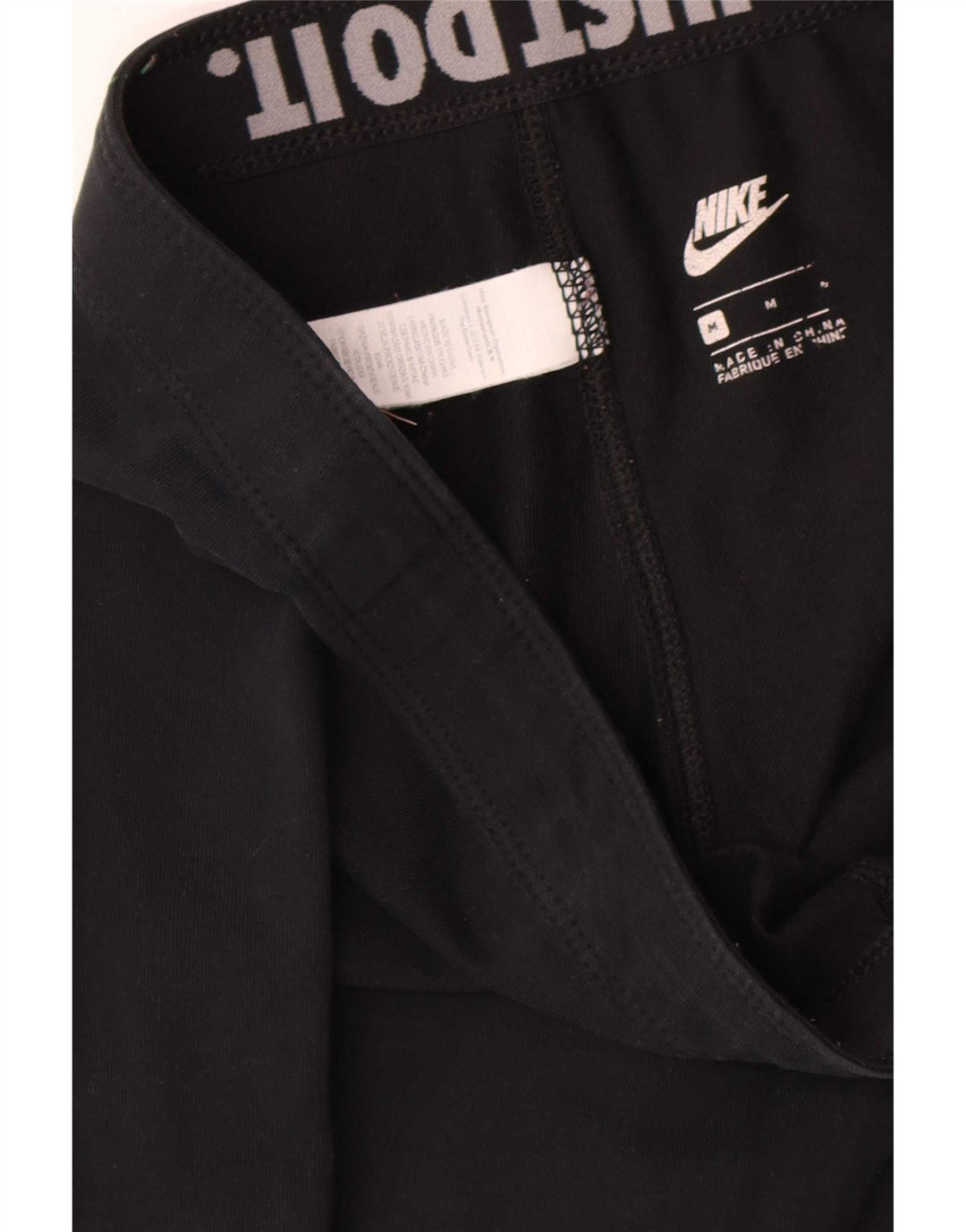 Leggings grafic Nike pentru femei UK 12, bumbac mediu negru
