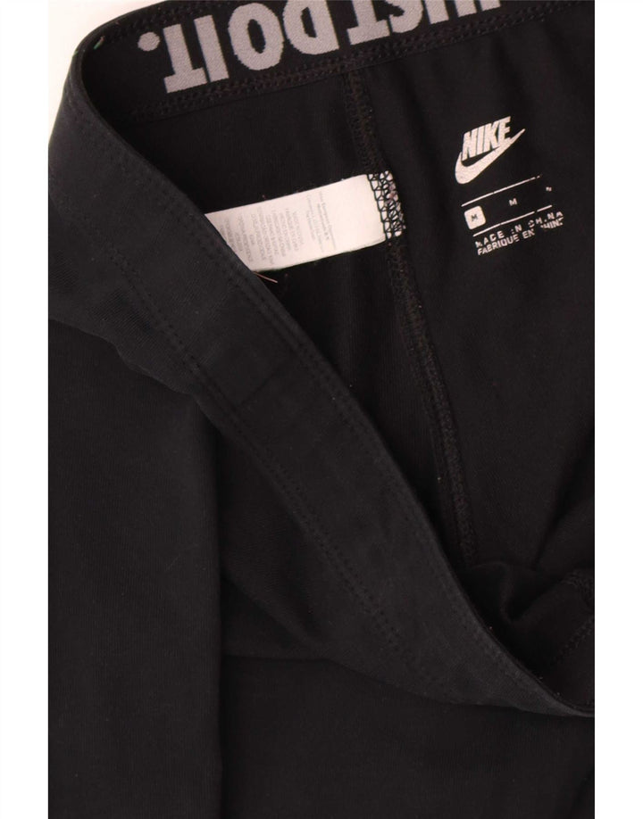 Leggings grafic Nike pentru femei UK 12, bumbac mediu negru