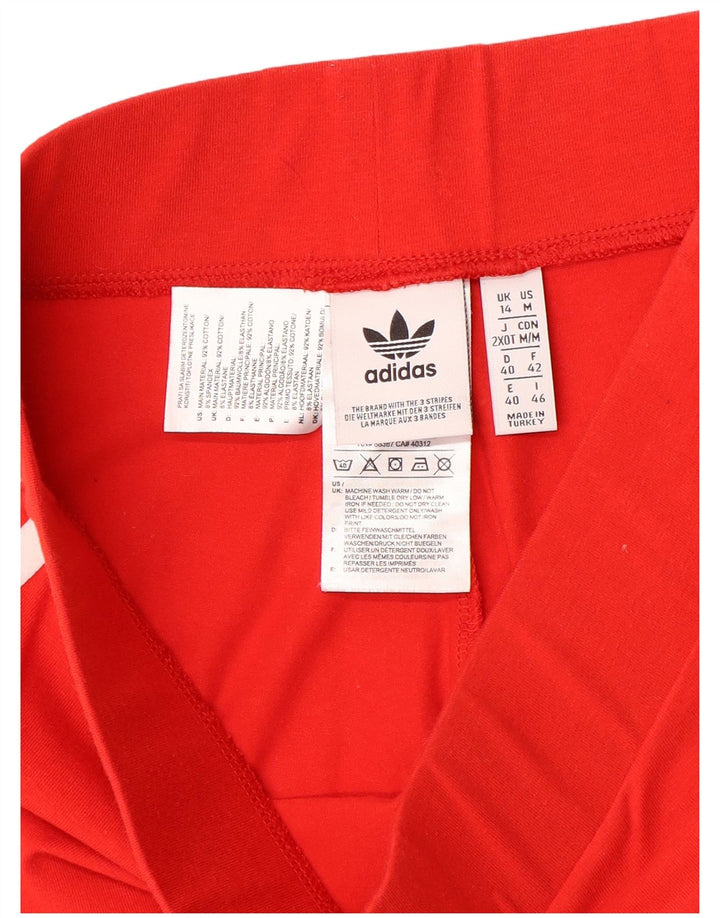 Leggings pentru femei Adidas UK 14, bumbac roșu mediu