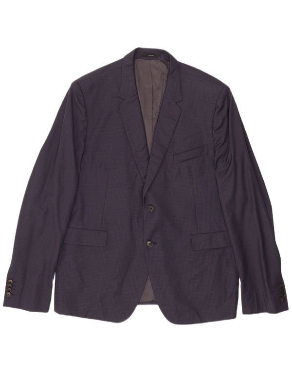 Sacou Paul Smith pentru bărbați cu 2 nasturi IT 44 XS Lână cu carouri bleumarin