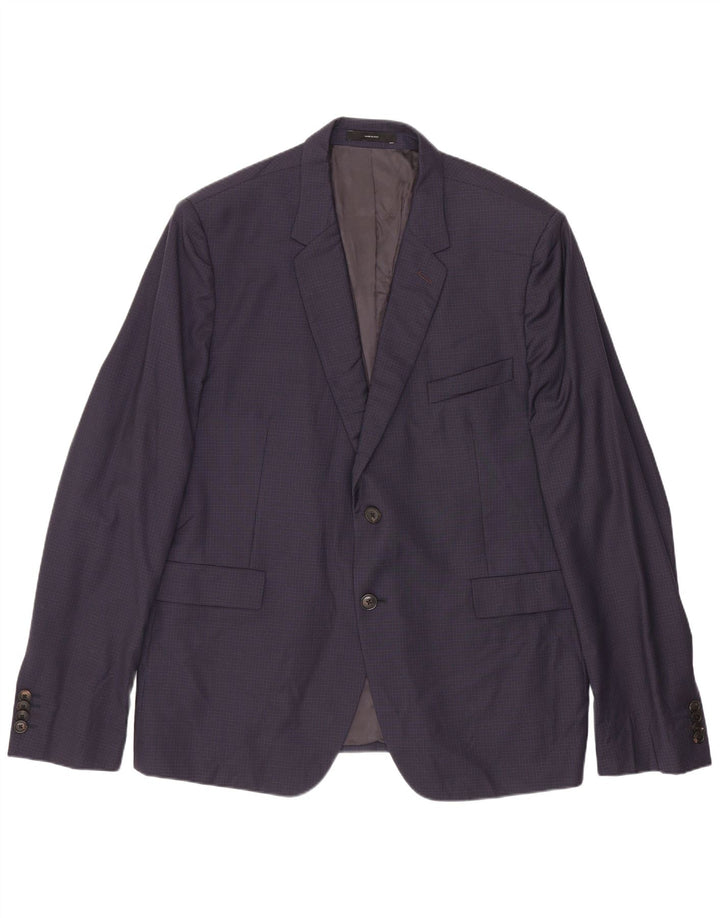 Sacou Paul Smith pentru bărbați cu 2 nasturi IT 44 XS Lână cu carouri bleumarin