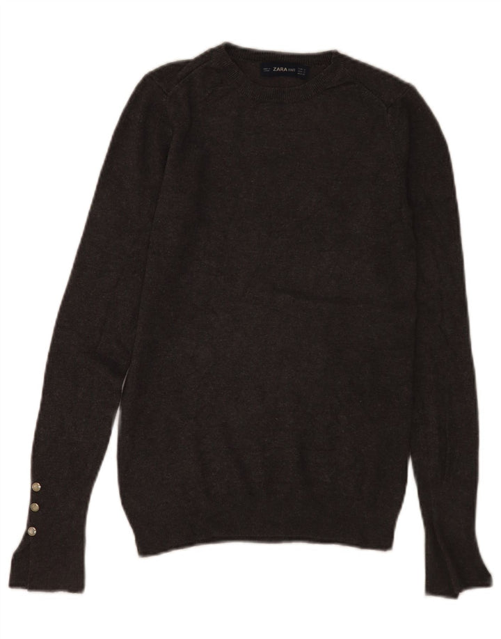 Pulover pentru damă Zara, cu gât turnut, UK 8, mic, gri, viscoză