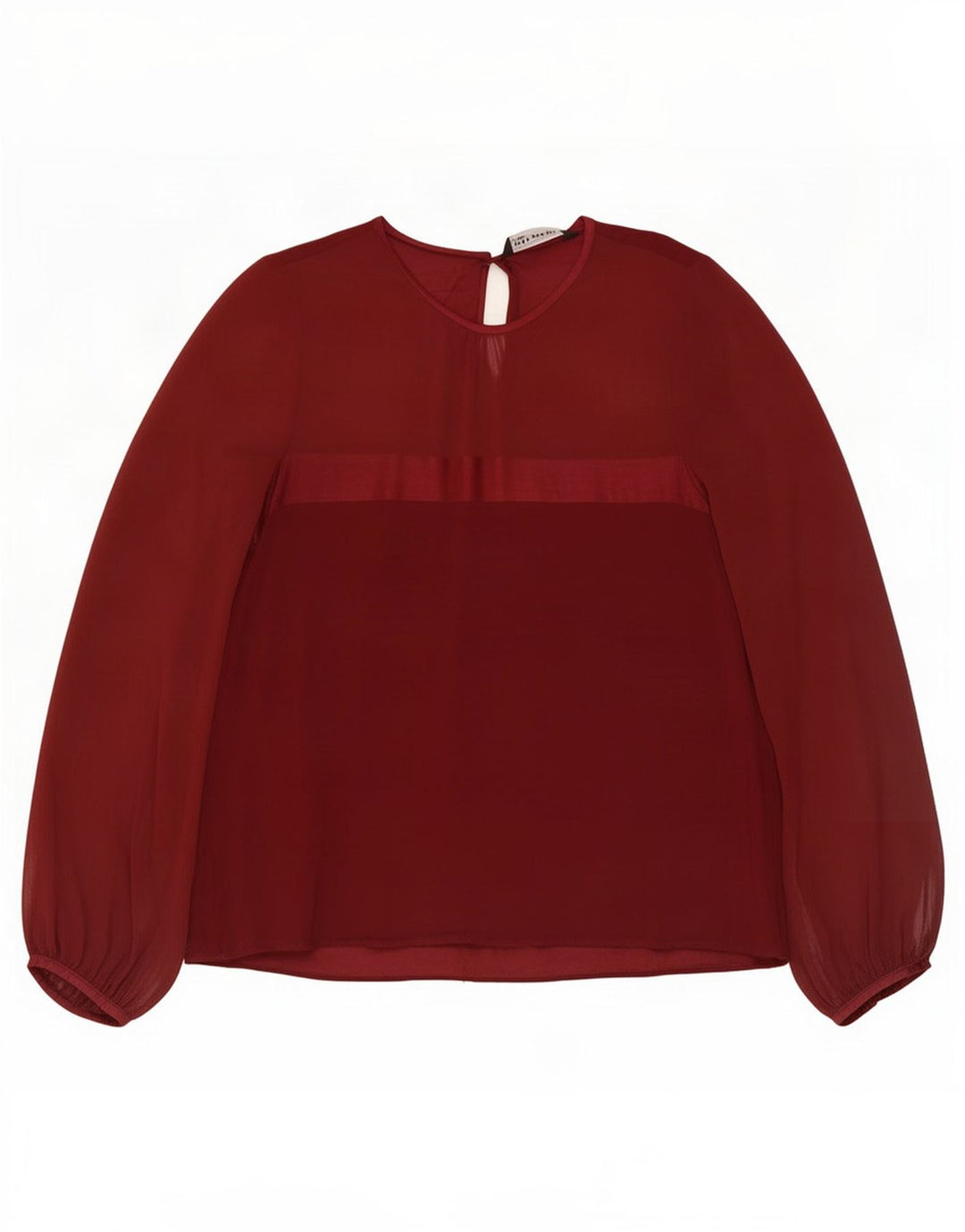 Bluză cu mânecă lungă pentru femei Zara UK 14 Maroon mare