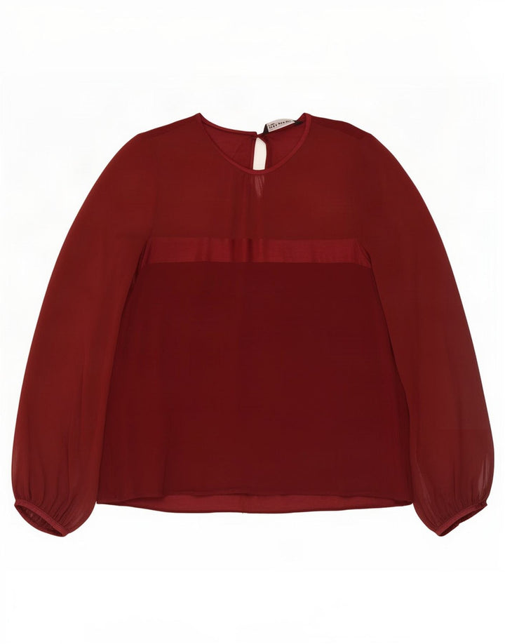 Bluză cu mânecă lungă pentru femei Zara UK 14 Maroon mare