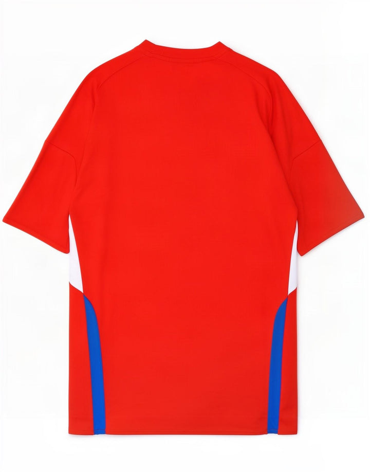 Tricou Adidas Climalite pentru bărbați Top mic, roșu, poliester color bloc