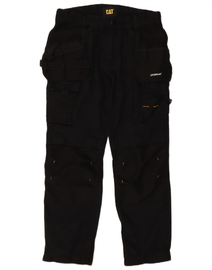 Pantaloni cargo drepti pentru bărbați CAT W32 L29 bumbac negru