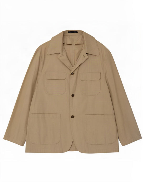 Daniele Alessandrini Jachetă Blazer pentru bărbați cu 3 nasturi UK 42 XL Bej bumbac