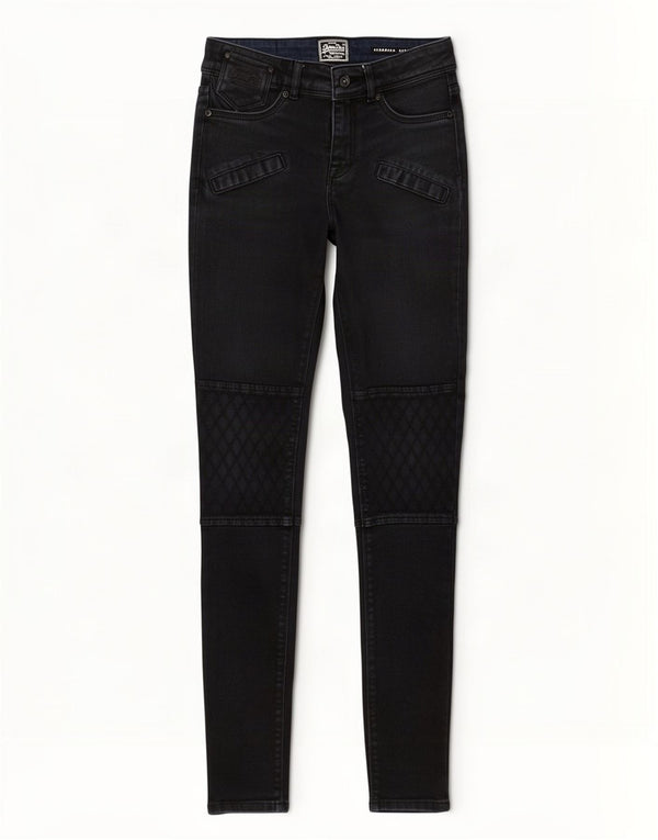 Blugi Superdry Super skinny standard pentru femei W25 L32 bumbac bleumarin